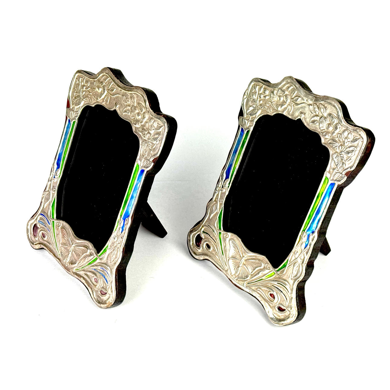 MARCOS PLATEADOS DE ESTILO ART NOUVEAU.