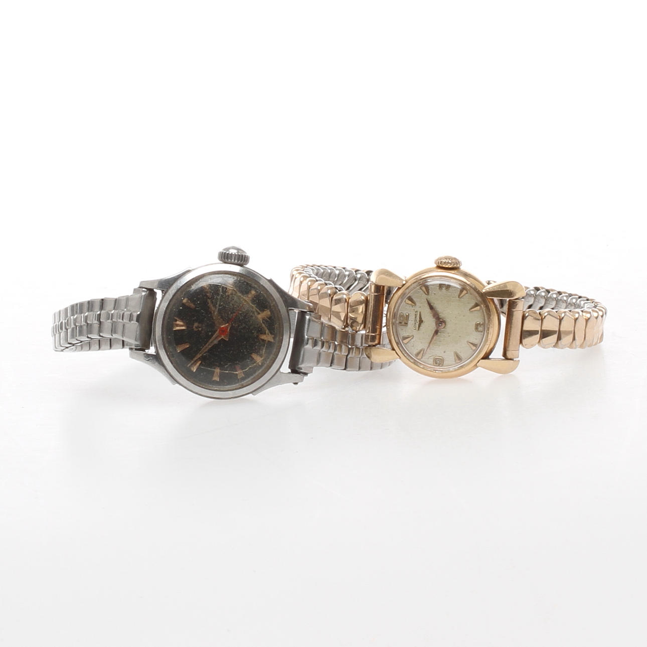 ARMBANDSUR 2 st, dam, Omega Cal 252 samt Longines Cal. 14.16.