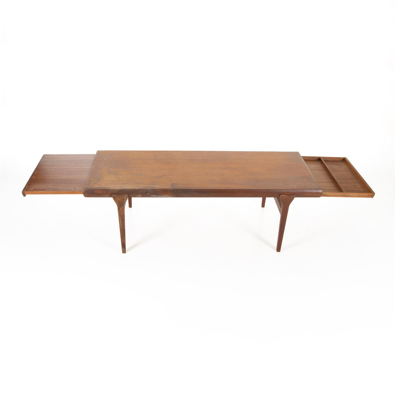COFFEE TABLE WITH PULL-OUT TRAYS, 160 cm long, teak, Denmark 1960s ...