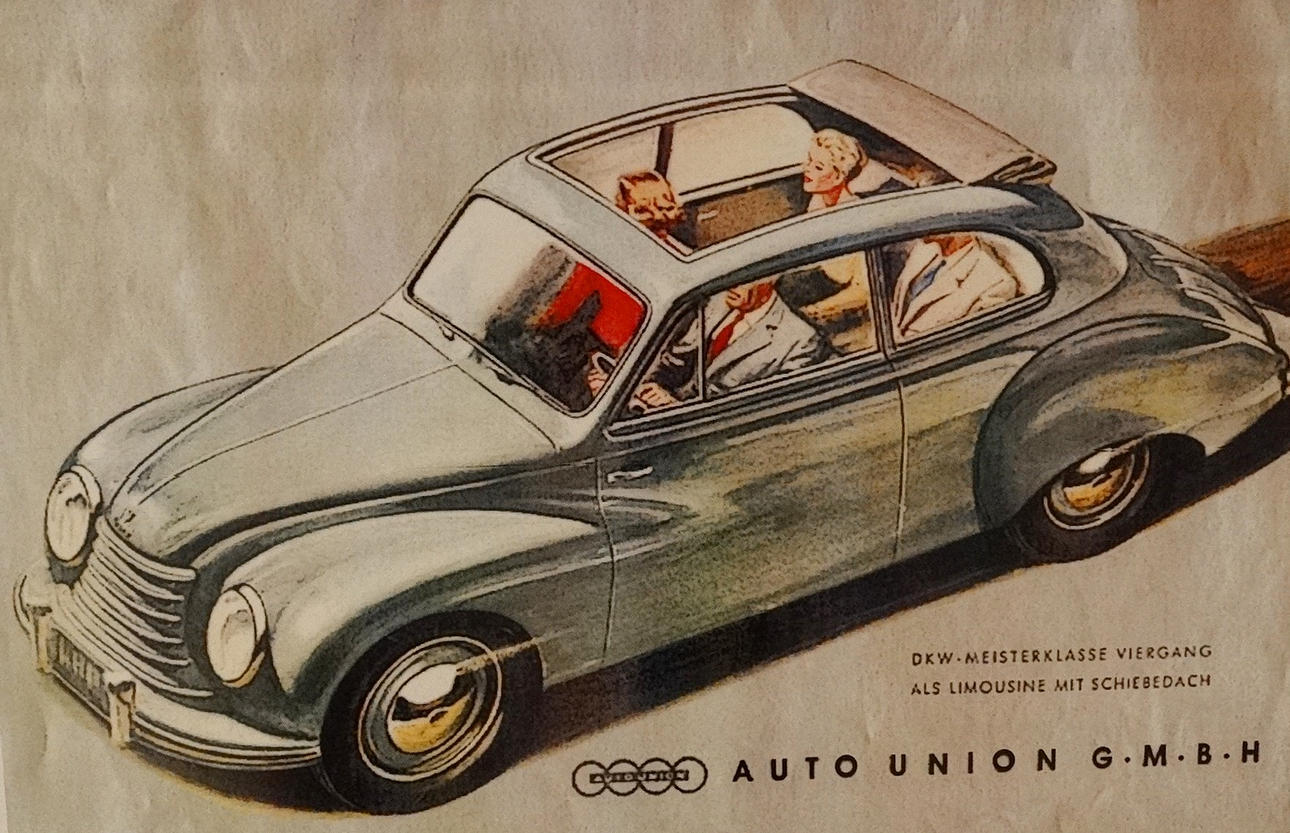 REKLAME MIT AUTOMARKE AUTO UNION: KUNSTDRUCK.