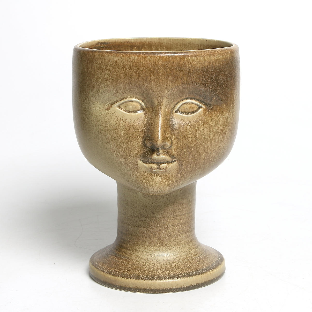 VAS/POKAL, stengods, Lisa Larson, signerad, K-Studio. Gustavsberg.