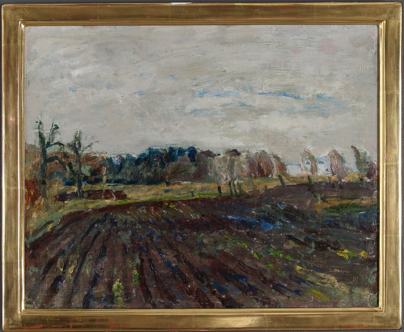 NISSE ZETTERBERG. Olja på pannå, signerad a tergo.