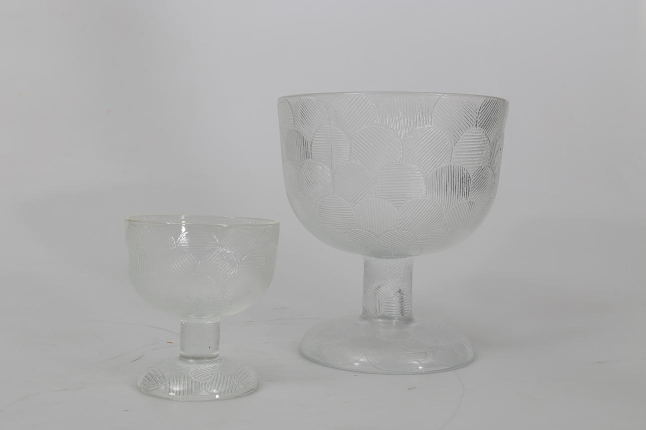 SKÅLAR PÅ HÖG FOT, glas, 11 stycken, Arabia, Finland..