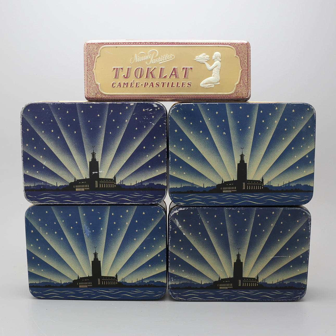 PLÅTBURKAR, 5 st 1900-tal.