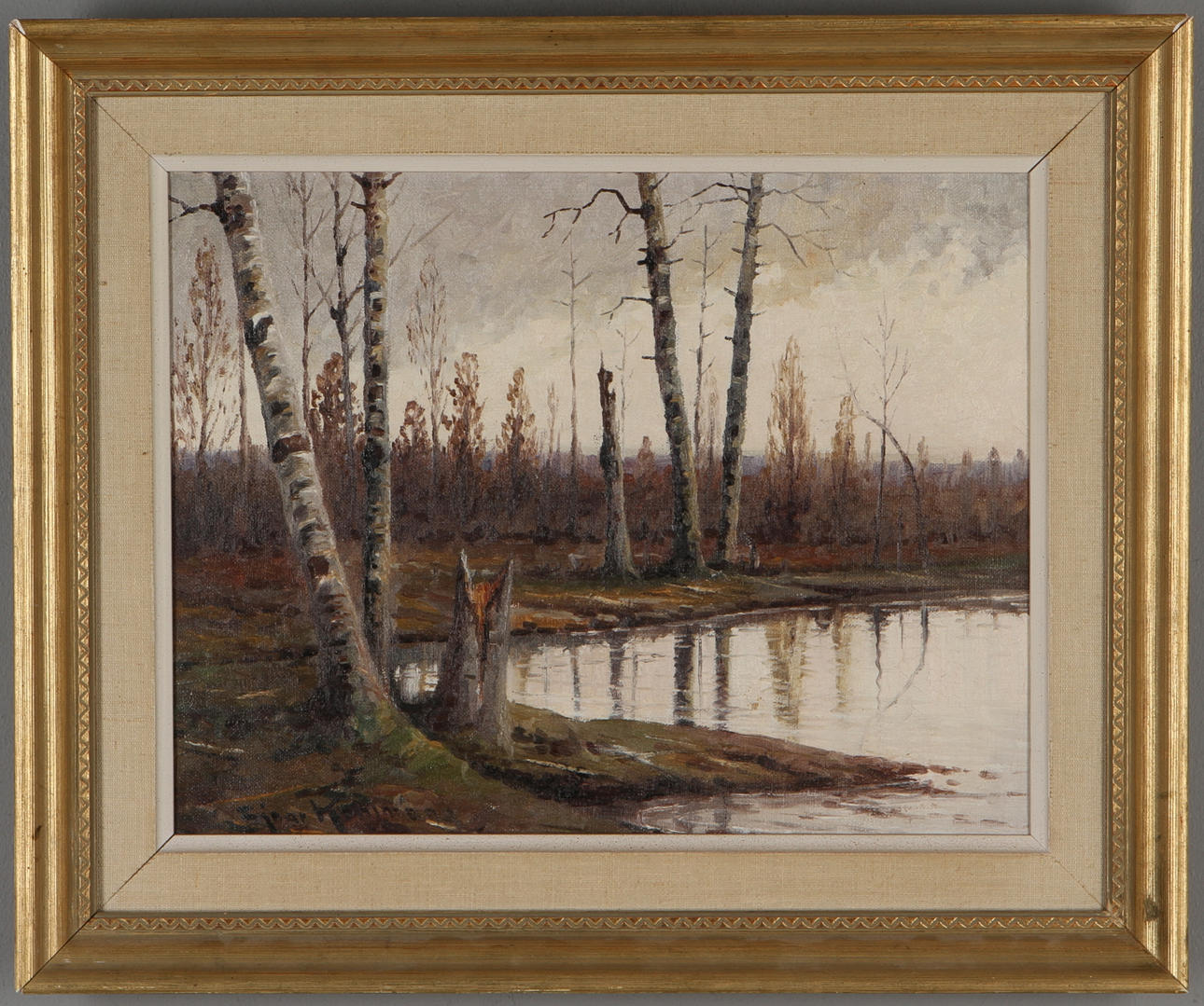 EINAR KOHLMAN. Skogstjärn, olja på duk, signerad.