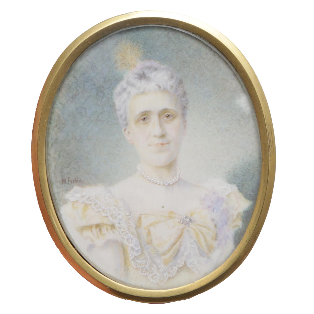 MAGNUS FERLÉN (1849-1922). MINIATURE PAINTING, possibly depicting Queen ...