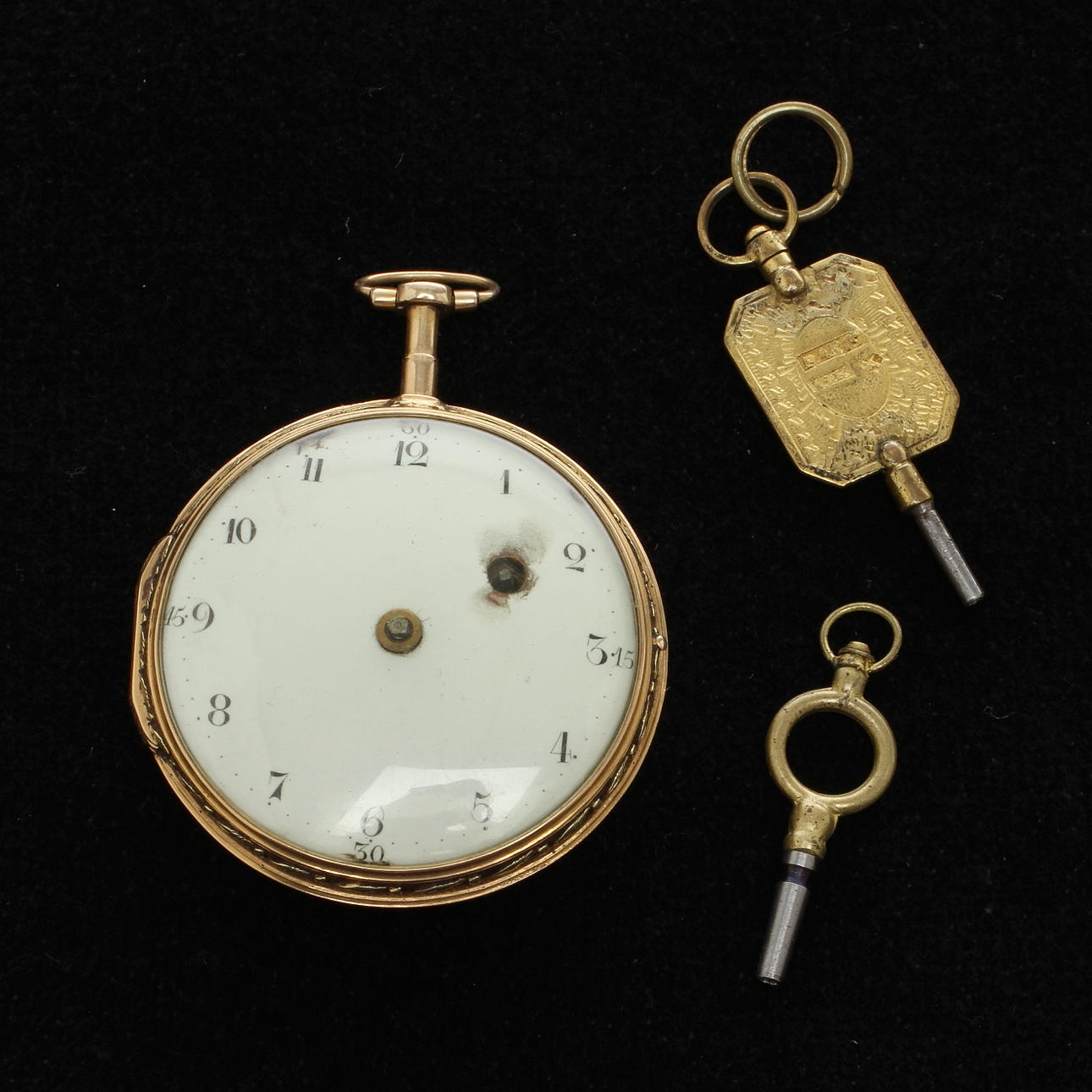 FICKUR, boett av 18k guld, 1800-tal.