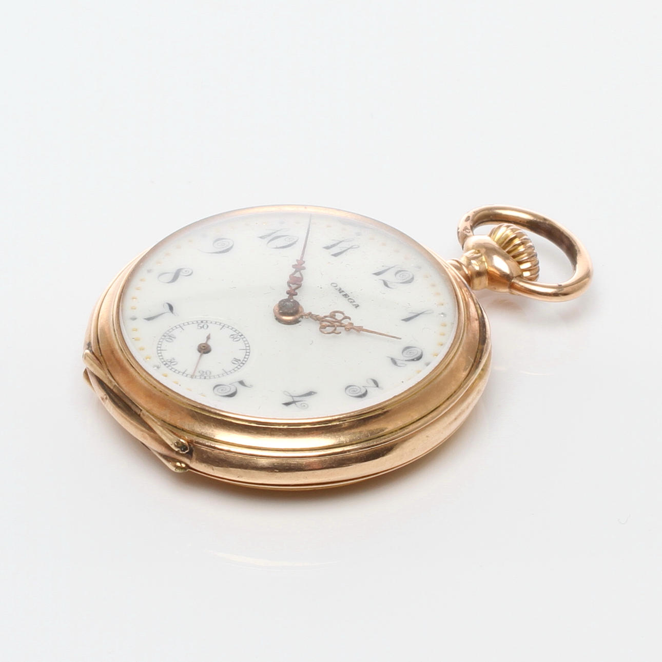 FICKUR, så kallat mormorsur, boett av 14k guld, Omega.