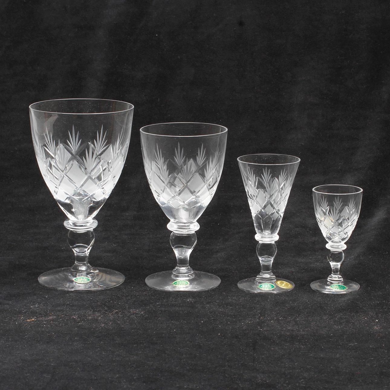 GLASSERVIS, 31 delar, märkt F-& HL Kristall Kosta.