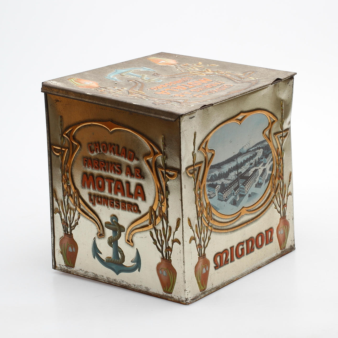 BURK, Mignon, Chokladfabriks AB, Motala, Ljungsbro, tidigt 1900-tal.