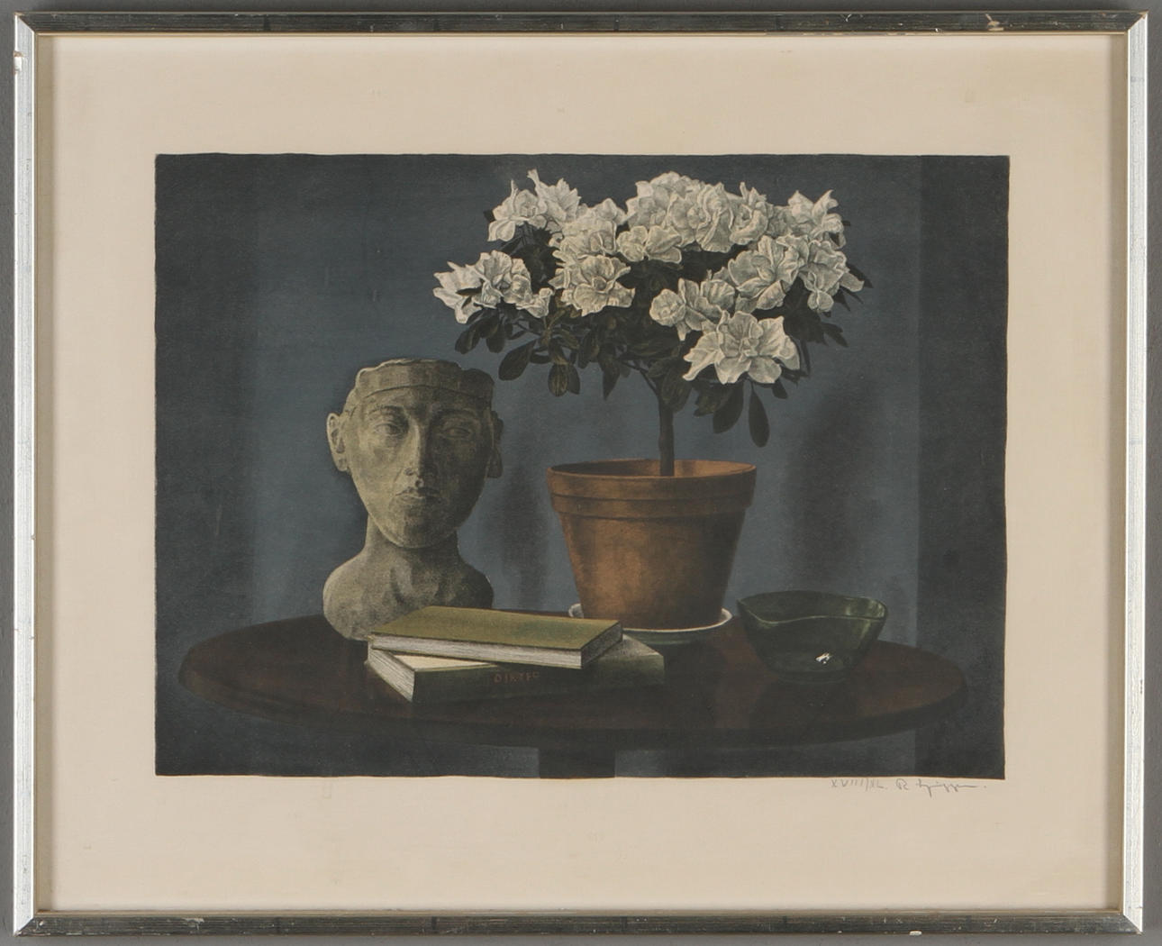 REINHOLD LJUNGGREN. Stileben, färglitografi, signerad och numrerad XVII/XL.