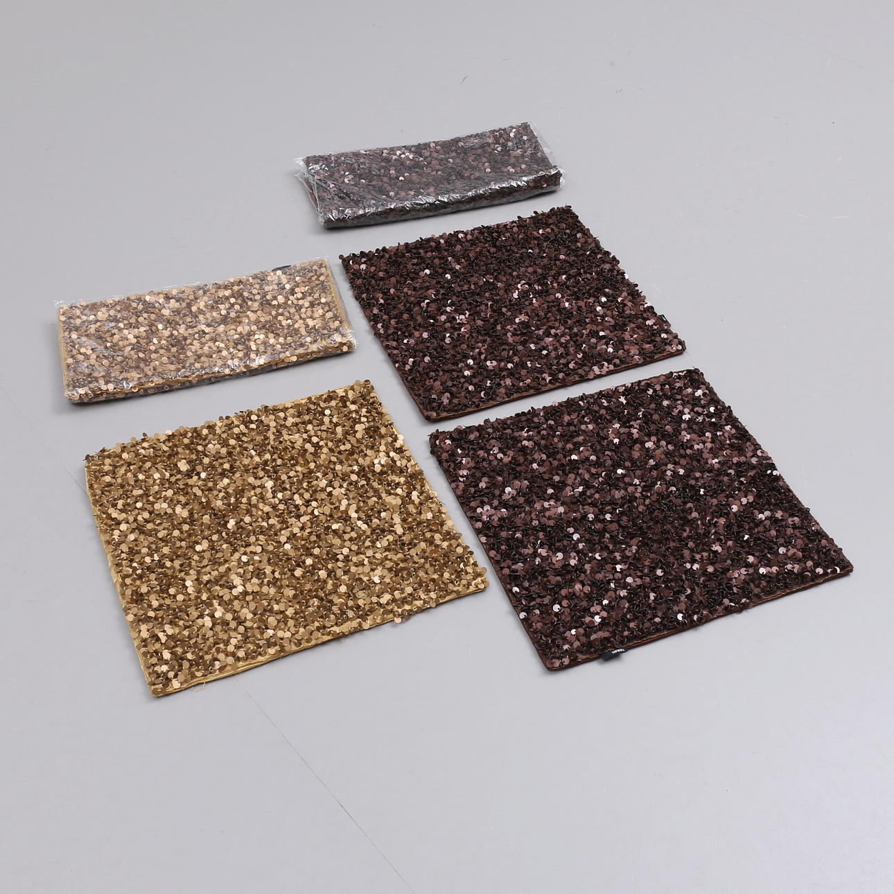 KUDDFODRAL, 5 st, paljetter, Kamelo.