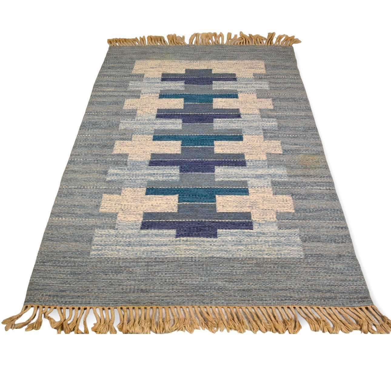 CARPET, wicker, signed KH.