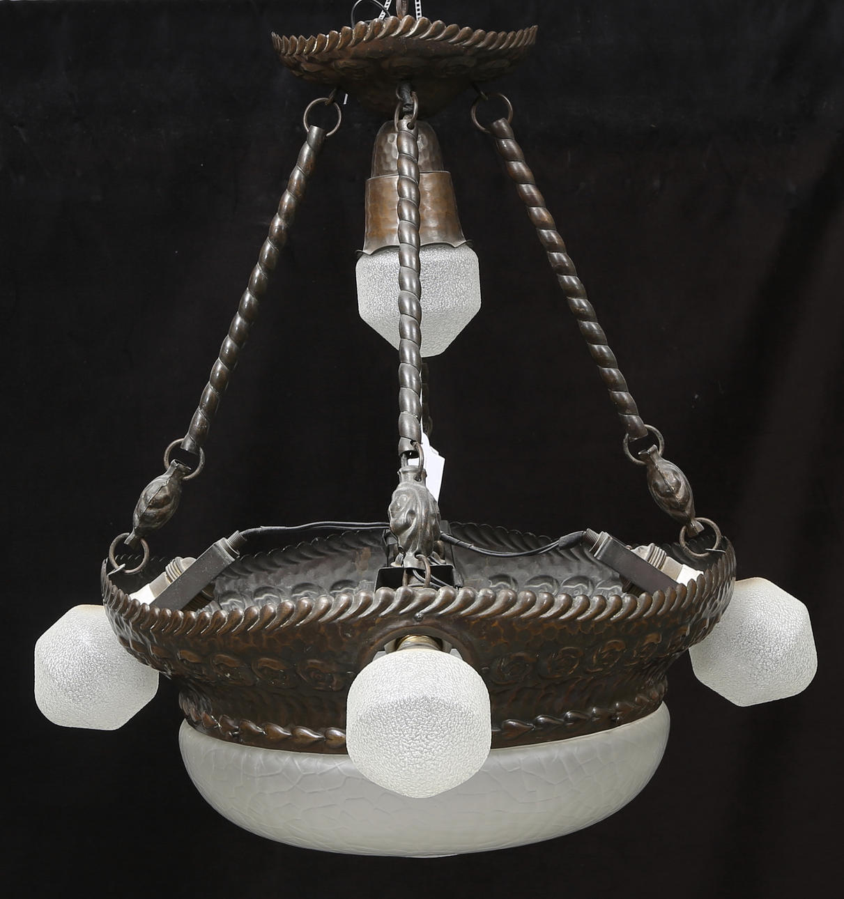 TAKLAMPA, jugend, tidigt 1900-tal, höjd 50 cm.