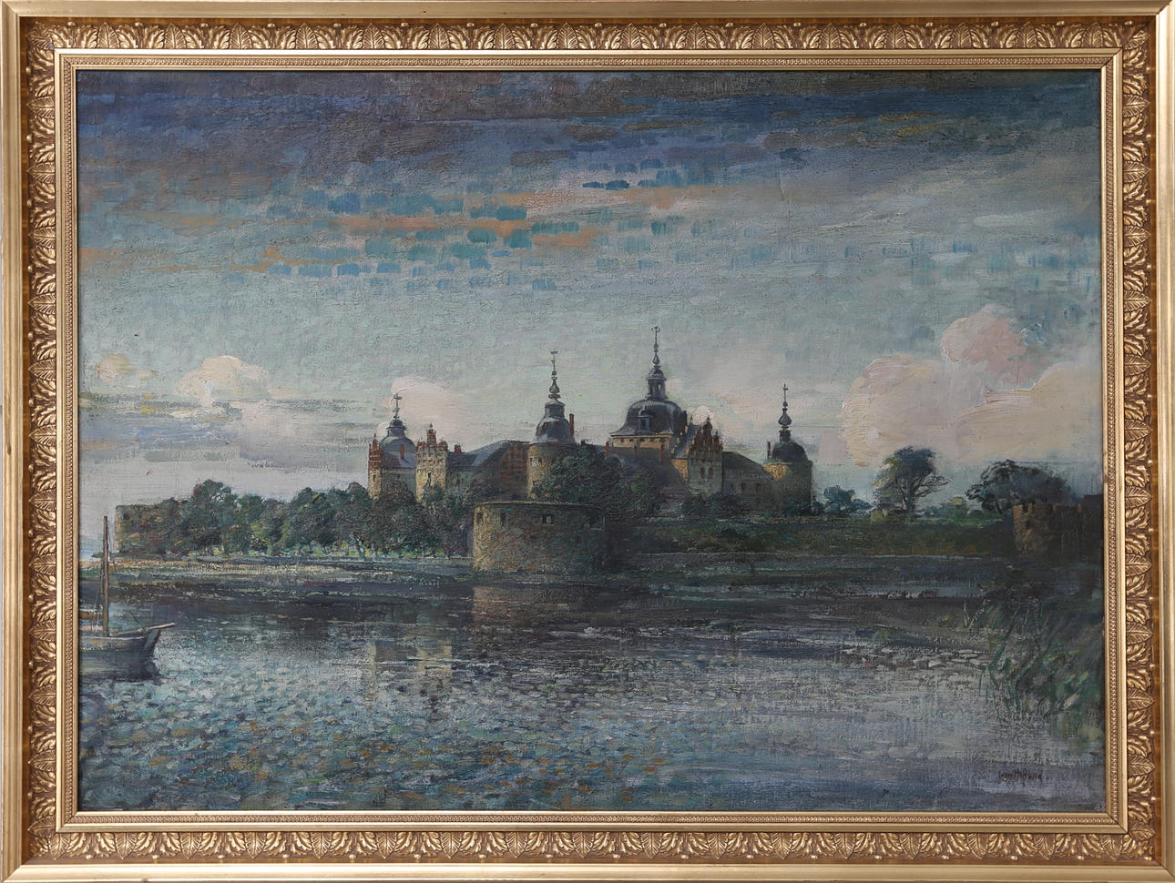 IVAN HOFLUND. Kalmar slott, olja på duk, signerad.