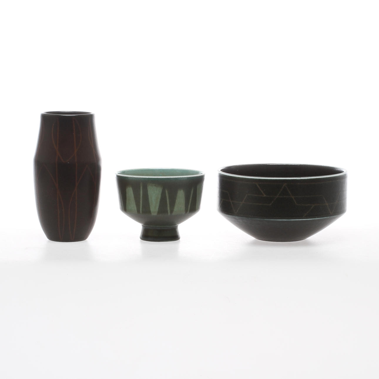 KERAMIK, 3 delar, Einar Lynge-Ahlberg, Rörstrand (2).