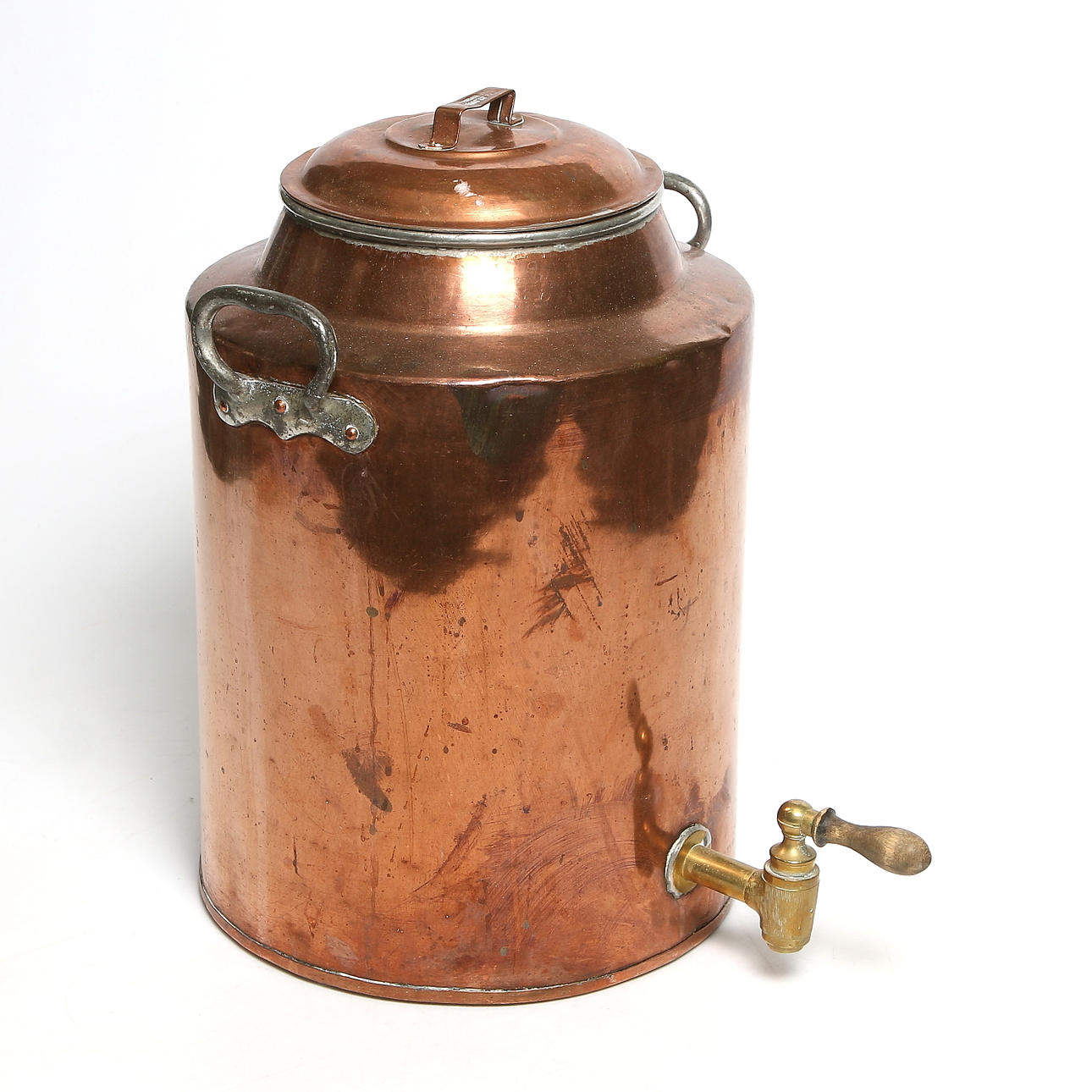VATTENBEHÅLLARE, koppar, märkt "S.O.L Nilsson", 1800-tal.