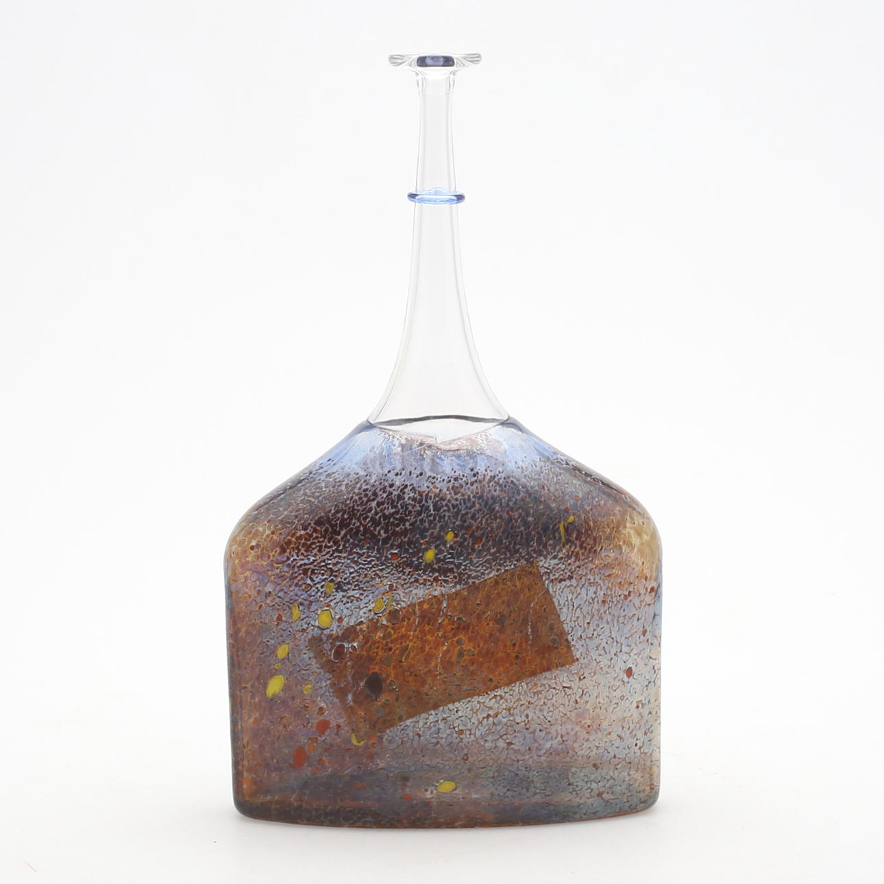 FLASKA, "Satellite", Bertil Vallien, Kosta Boda, Artist collection, glas, signerad, 1900-talets senare hälft.