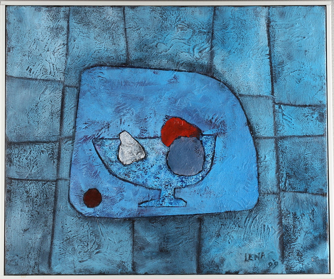 LENA SÖDERCRANTZ. Stilleben, akryl på duk, signerad Lena -99.