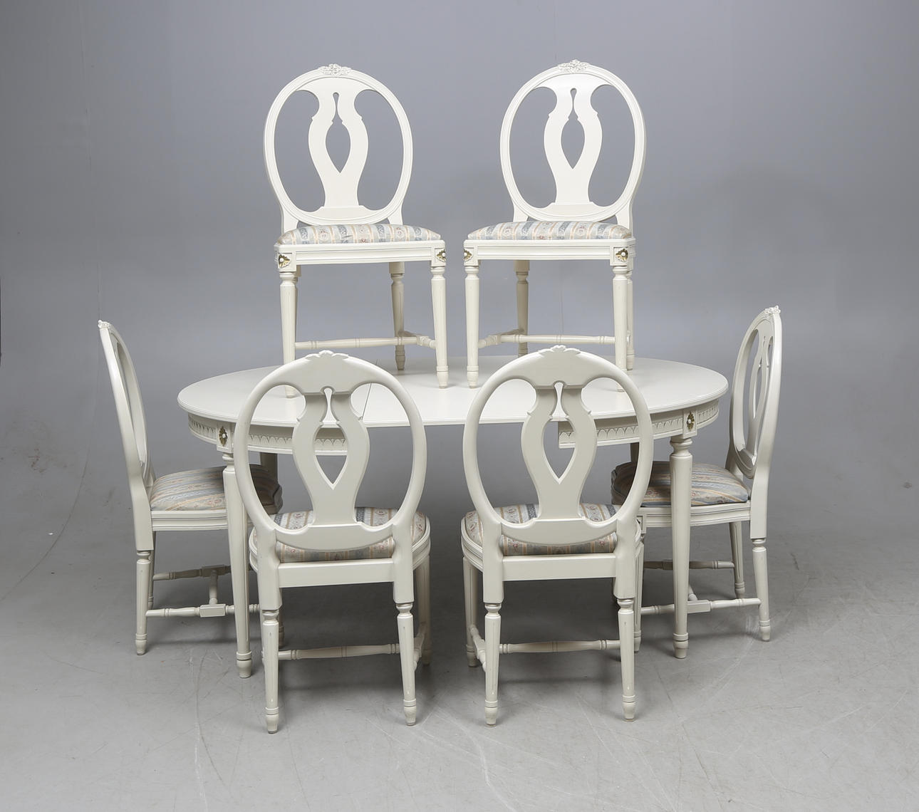 MATSALSMÖBEL, 9 delar, gustaviansk stil. Svenska modellen, 1900-tal.