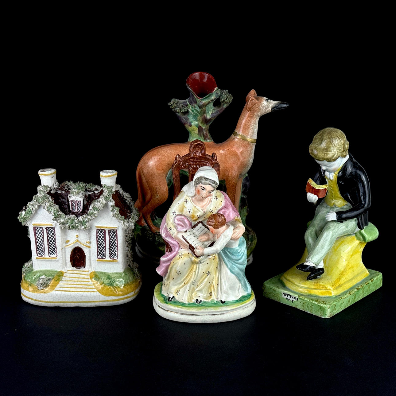 19TH C. STAFFORDSHIRE FIGURES GROUP.