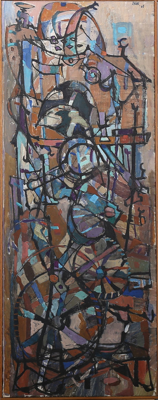 BARBRO BRÅNE. Komposition, olja på duk, signerad Bråne och daterad -60.