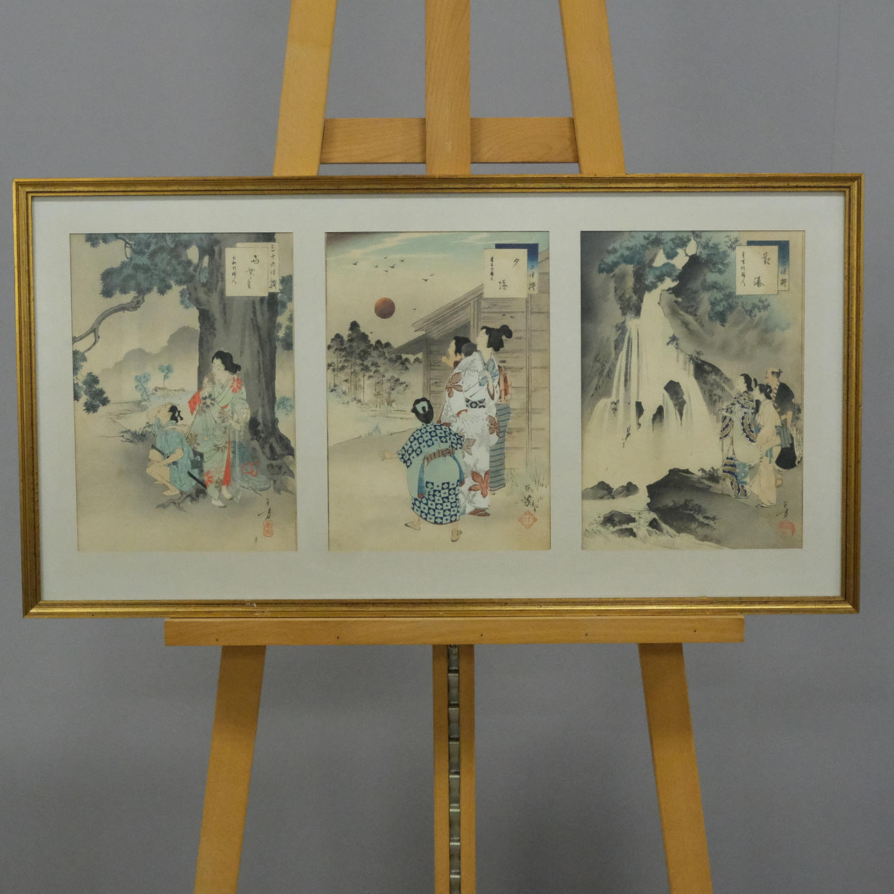 THREE LITHOGRAPHS JAPAN.