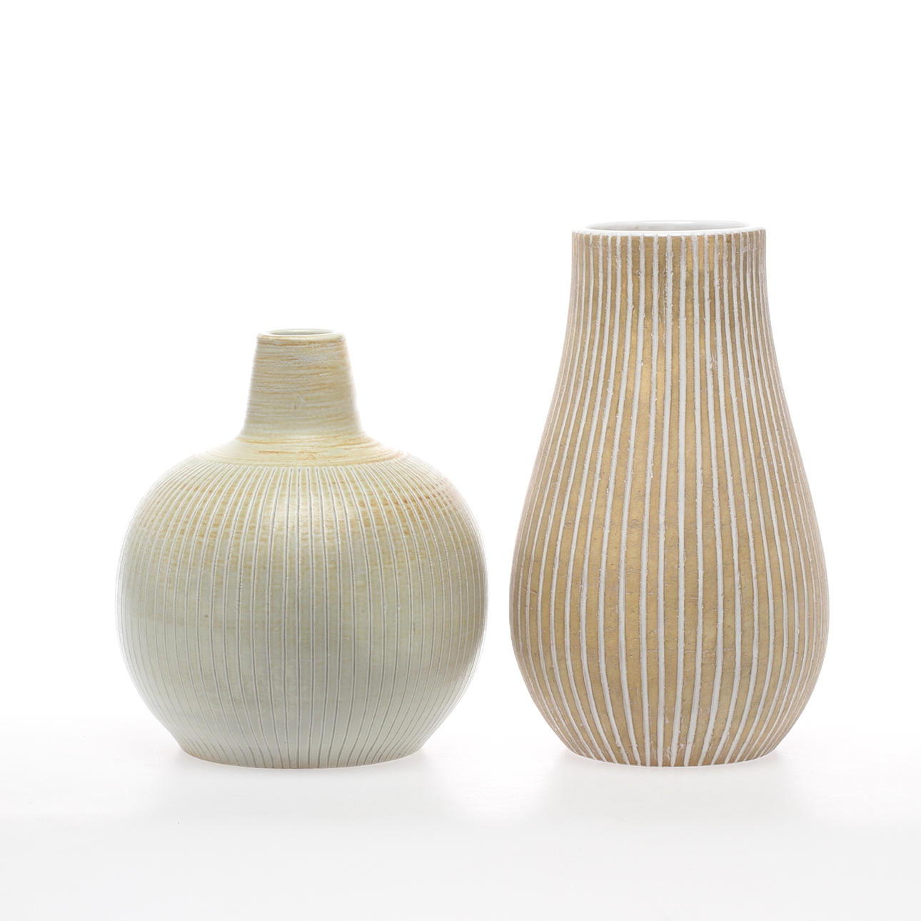 VASER, 2 st, stengods, Edgar Böckman, monogramsignerade.