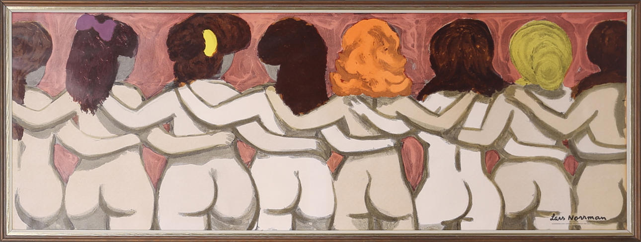 LARS NORRMAN. "Flickorna går i ringen", multitryck för IKEA 1972.