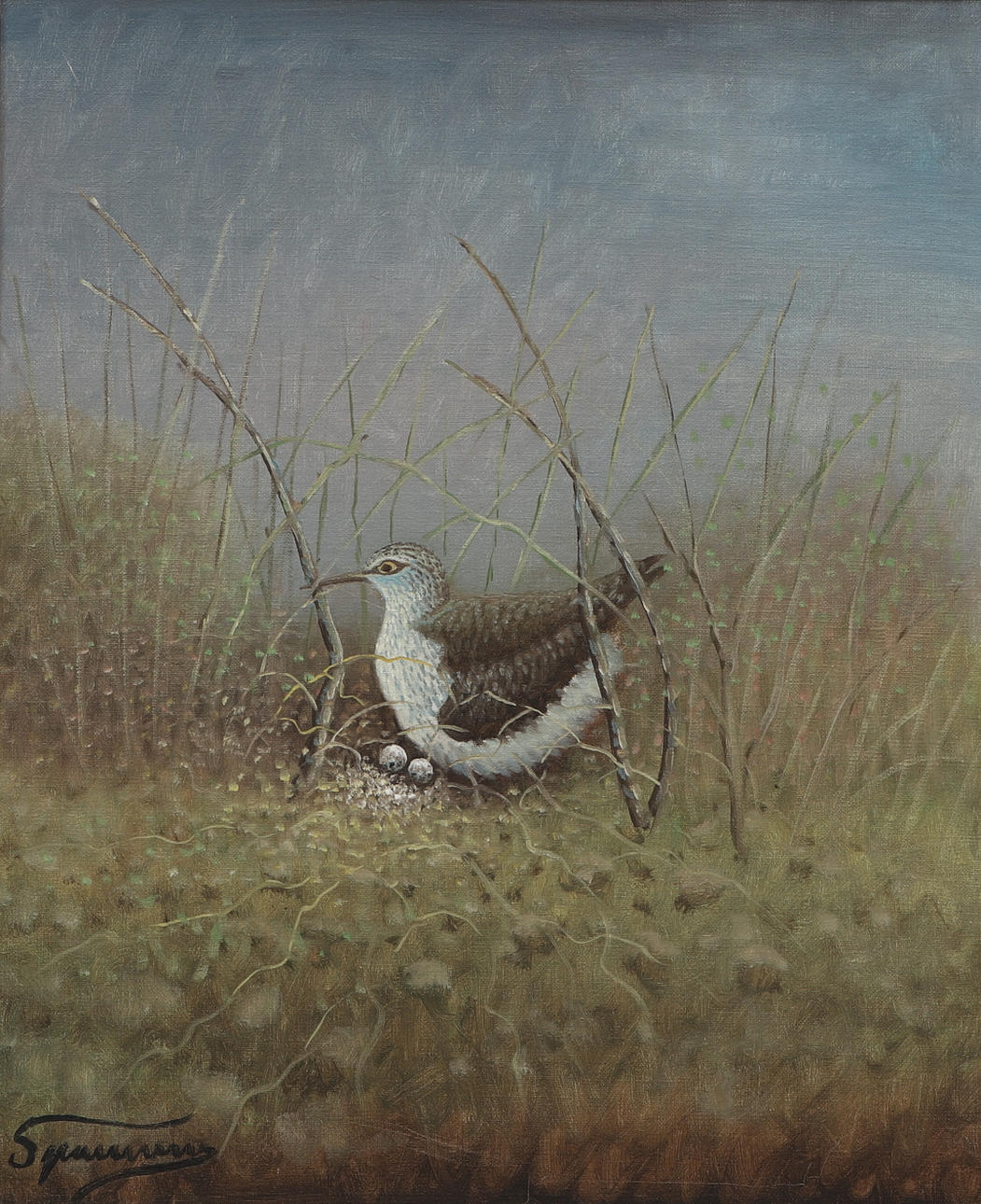 BENGT SPARRING. oil on canvas, “Snap”, signed.