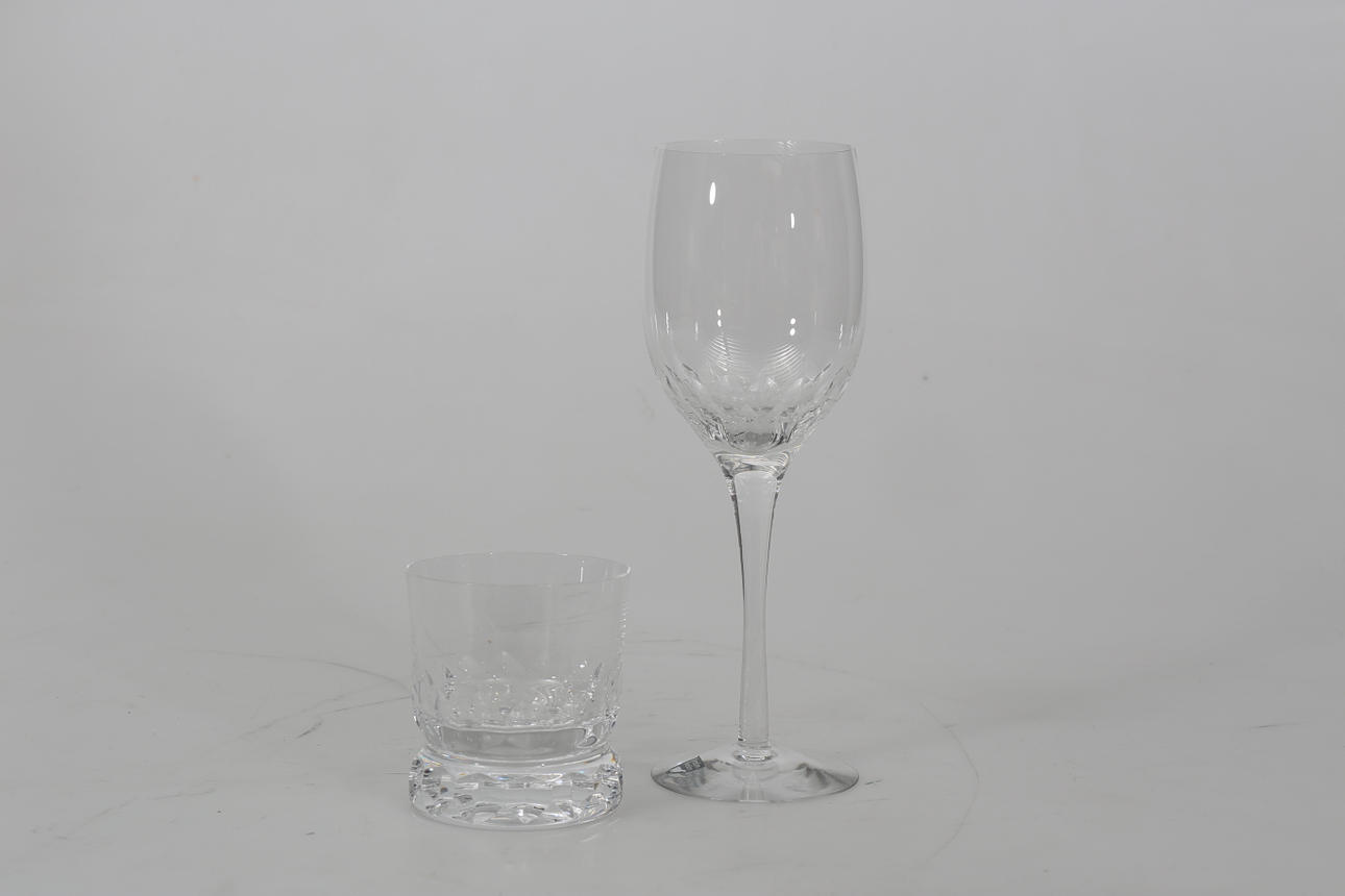 SERVISDELAR, kristall, "Prelude", 21 delar, design Nils Landberg, Orrefors.