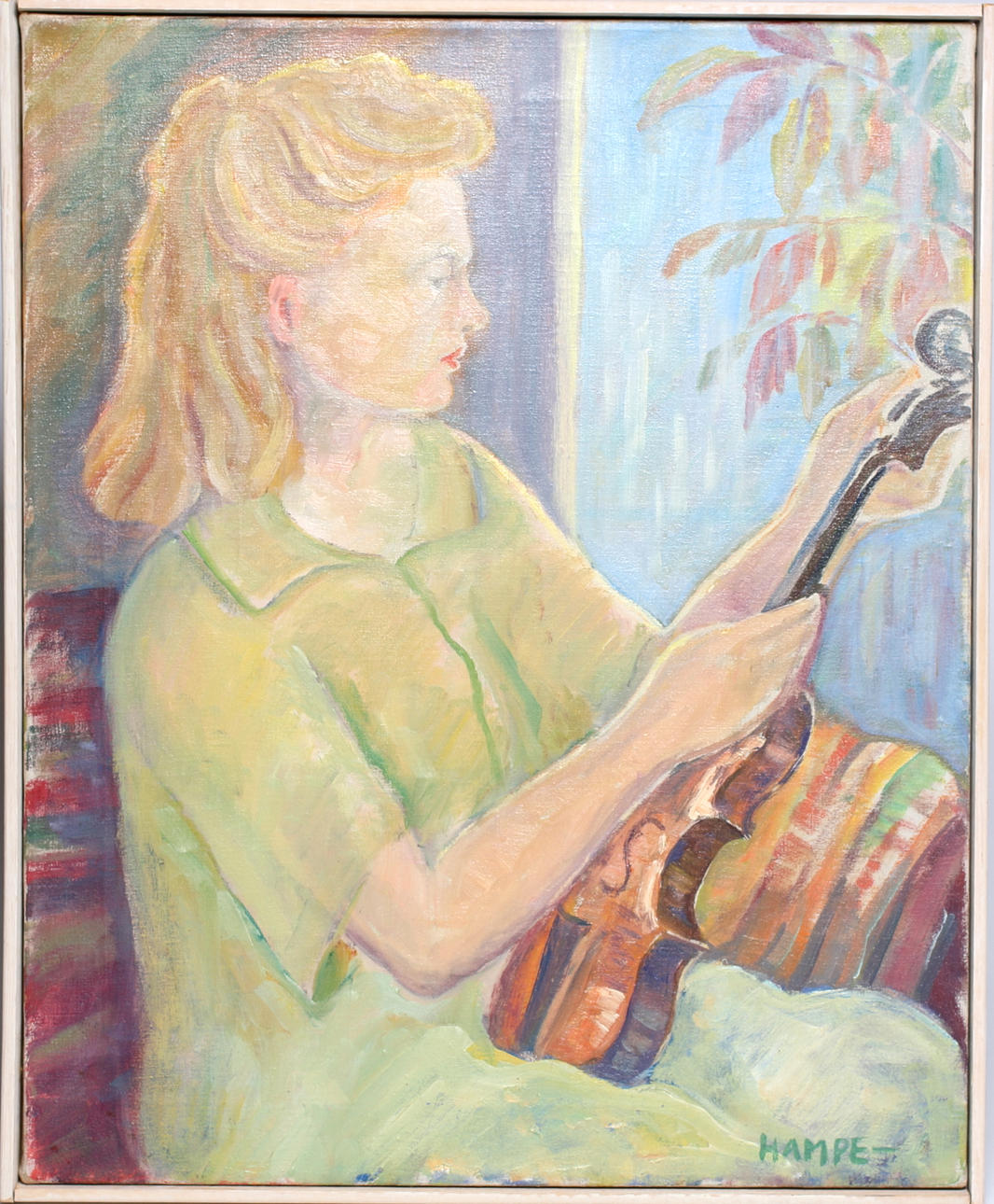 HANS HALVDAN "HAMPE" SVANBERG. Kvinnoporträtt, olja på duk, signerad.