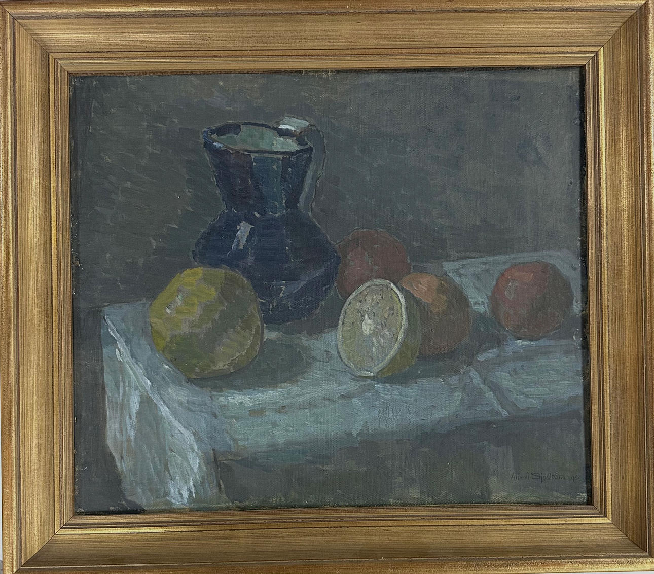 ALBERT SJÖSTRÖM. Oil on panel.