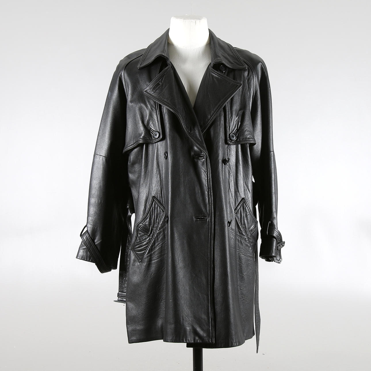 KAPPA, skinn, trenchcoat-modell, Richards, 1900-tal. Strl. L.