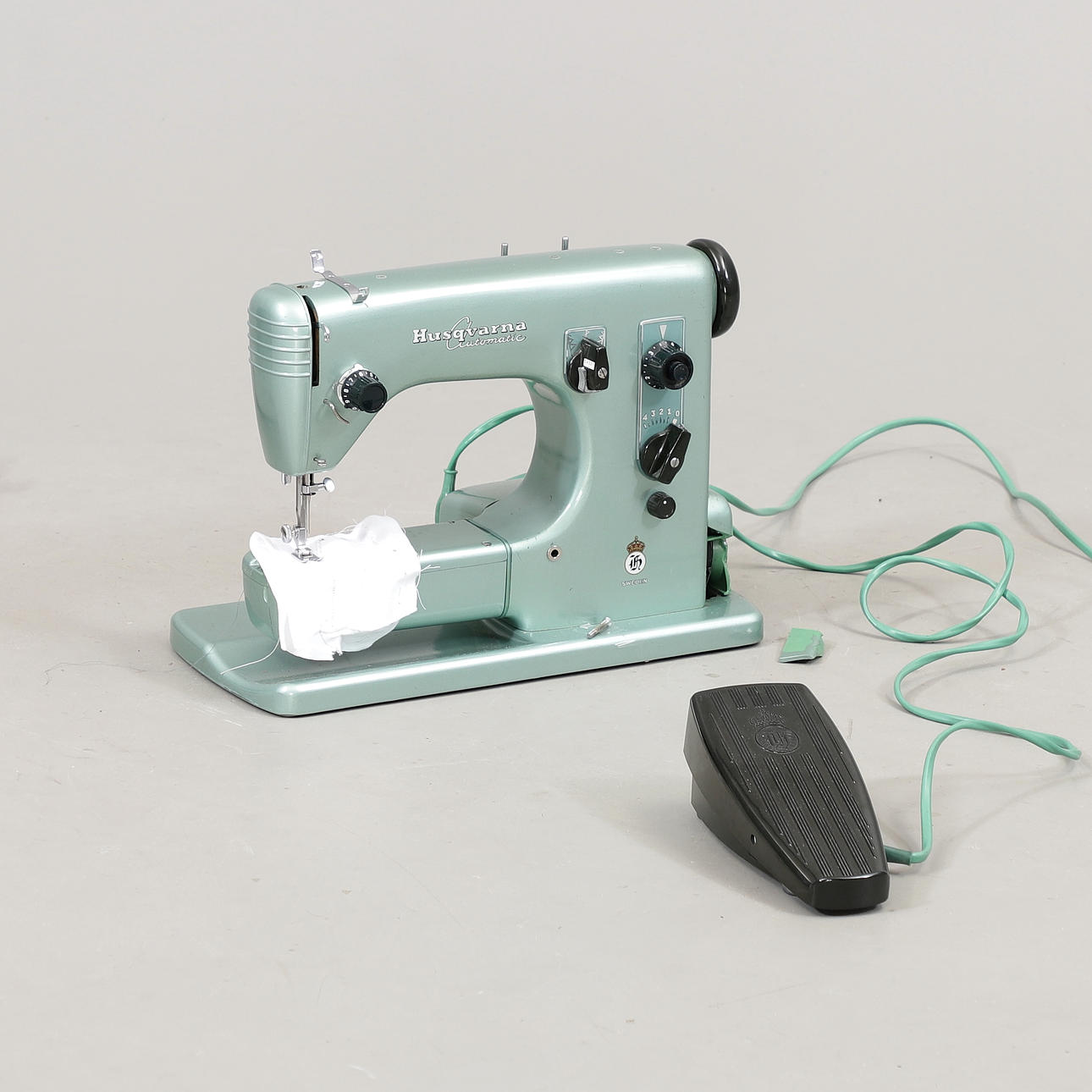 A mid-20th century Husqvarna automatic sewing machine.