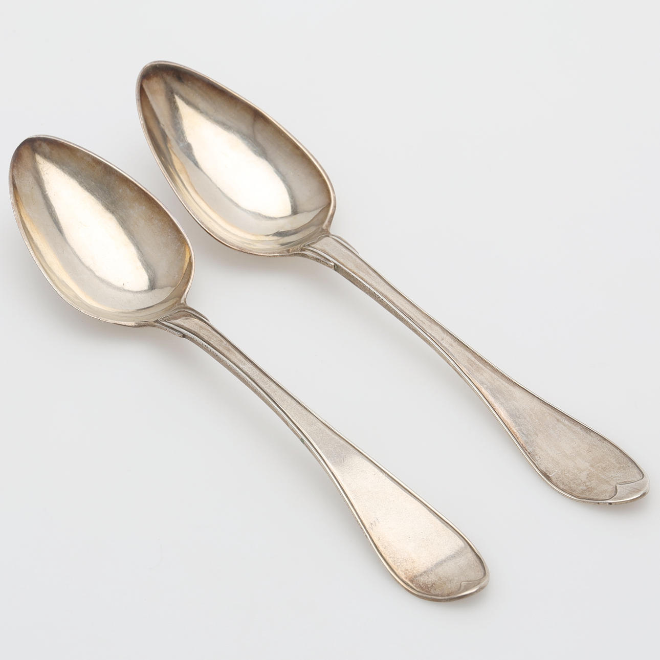 A set of two silver spoons, Simon Simonson, Stockholm, first part of the 19th century.