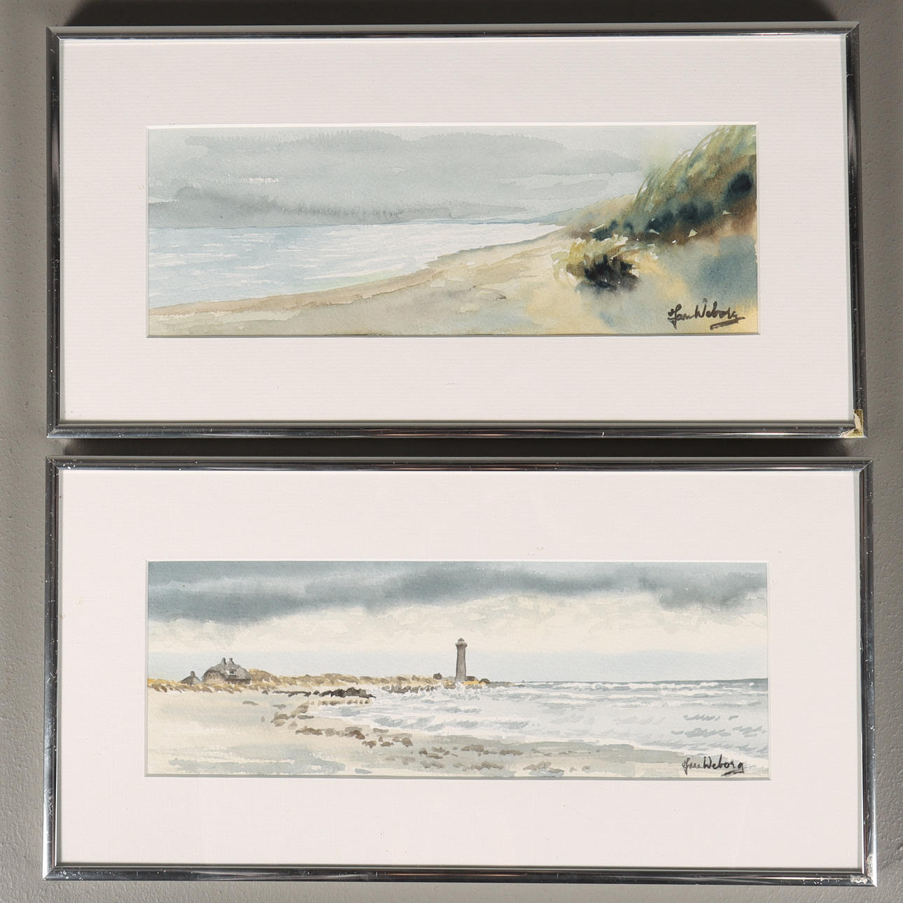 JAN WEBORG. Watercolours, 2 pieces, signed.