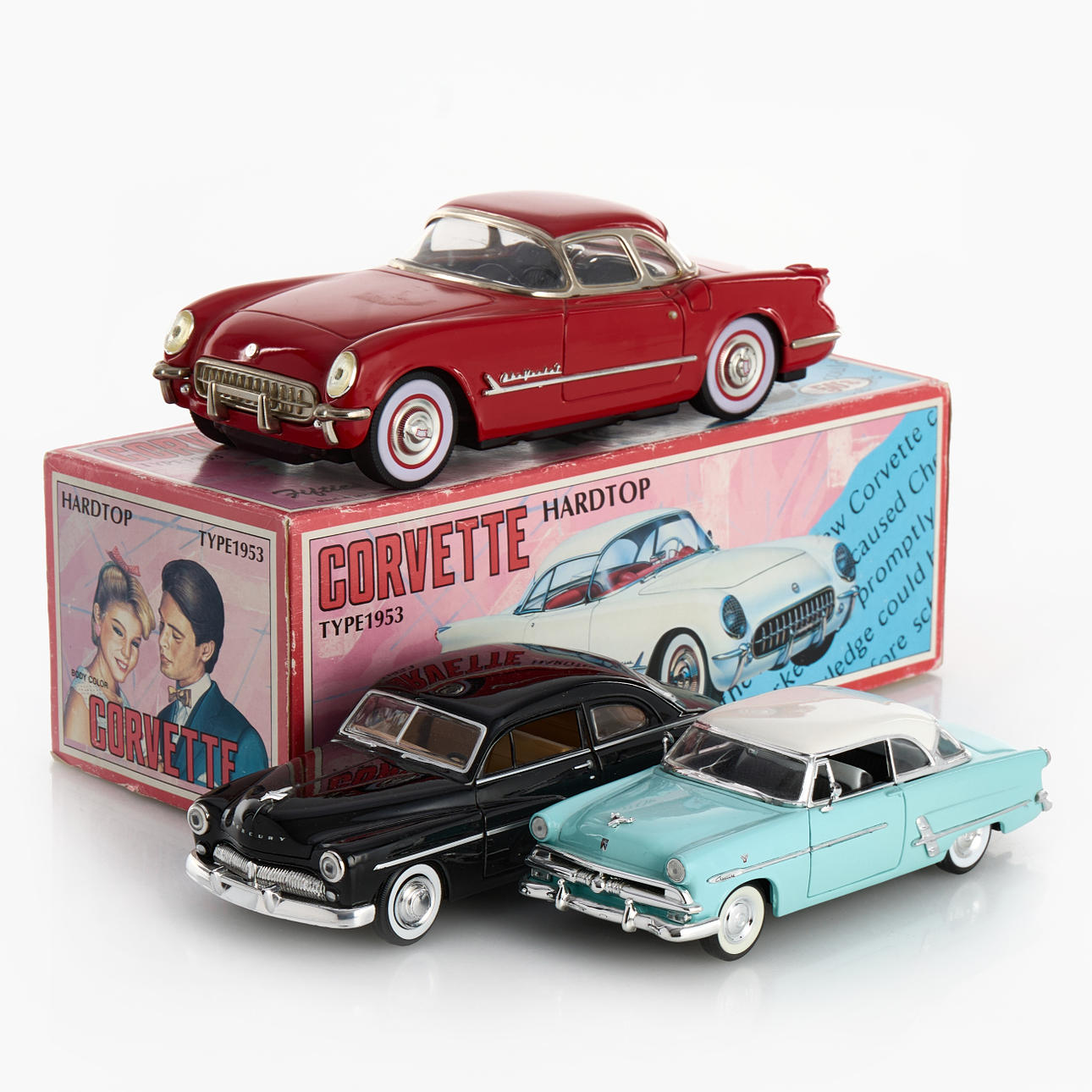 METALLAUTOS, 3 Stück, lackiertes Blech.