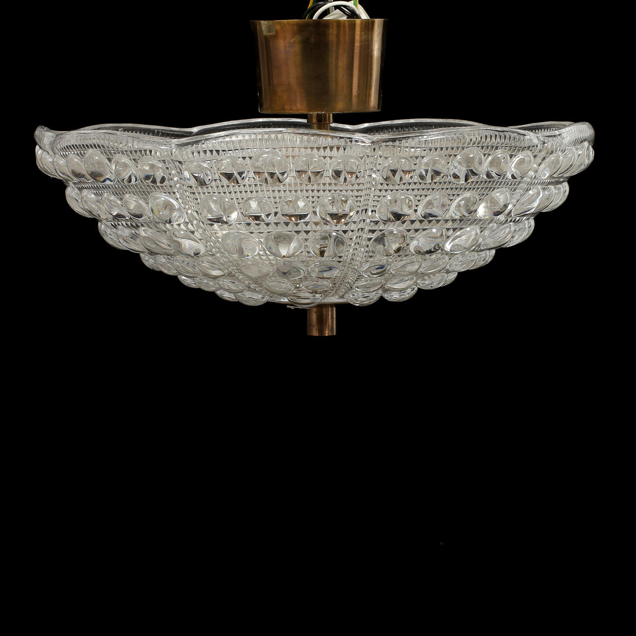 TAKLAMPA, Orrefors. Höjd 14 cm.