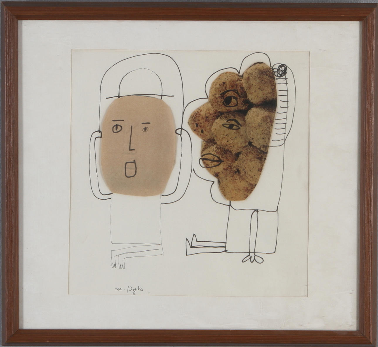 MADELEINE PYK. Figurkomposition, collage, signerad.