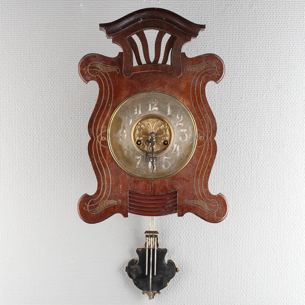 VÄGGPENDYL, H. Sackmanns Aktiebolag, trä/metall, 1900-tal.