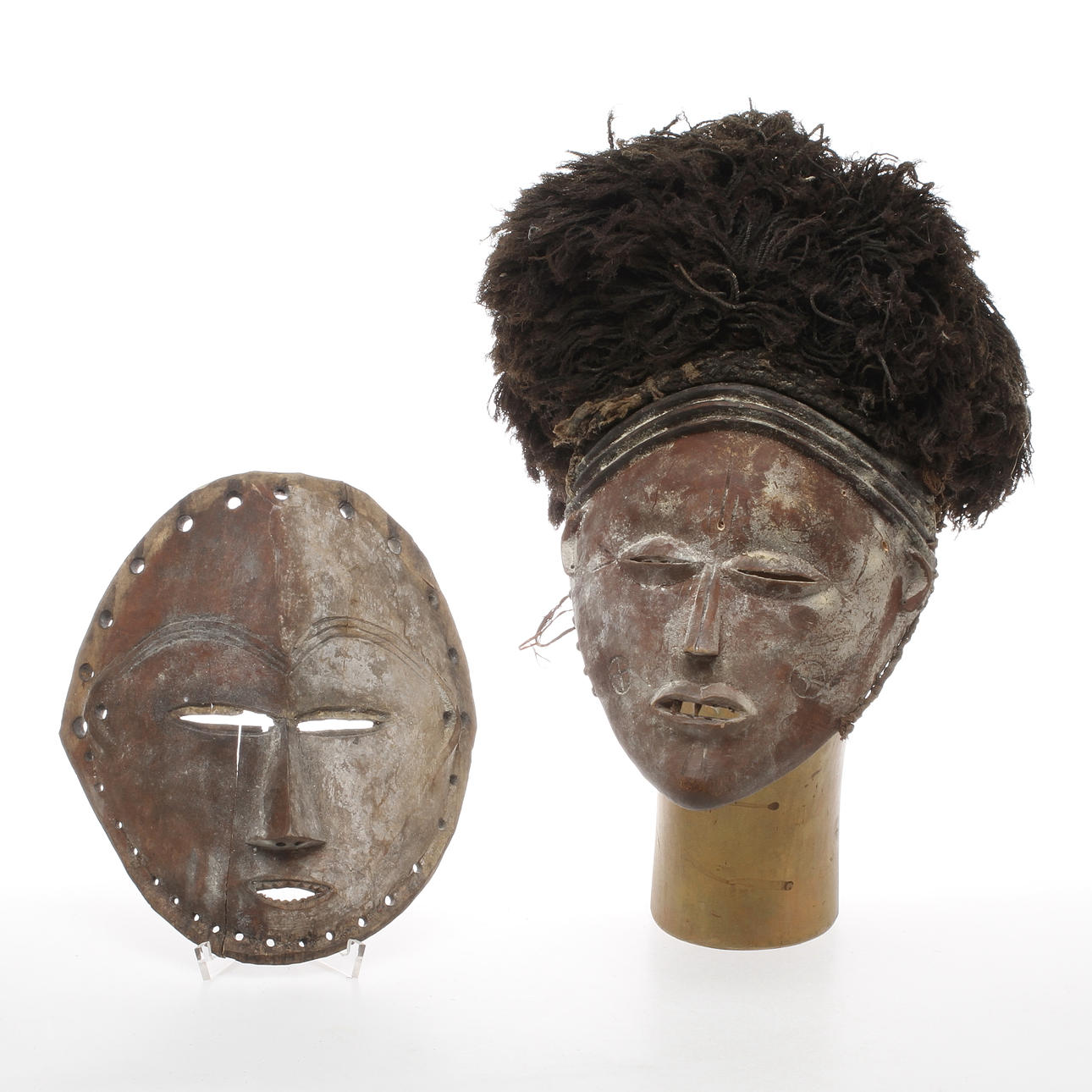 MASKER, 2 st, Zambia/Angola, 1900-tal.