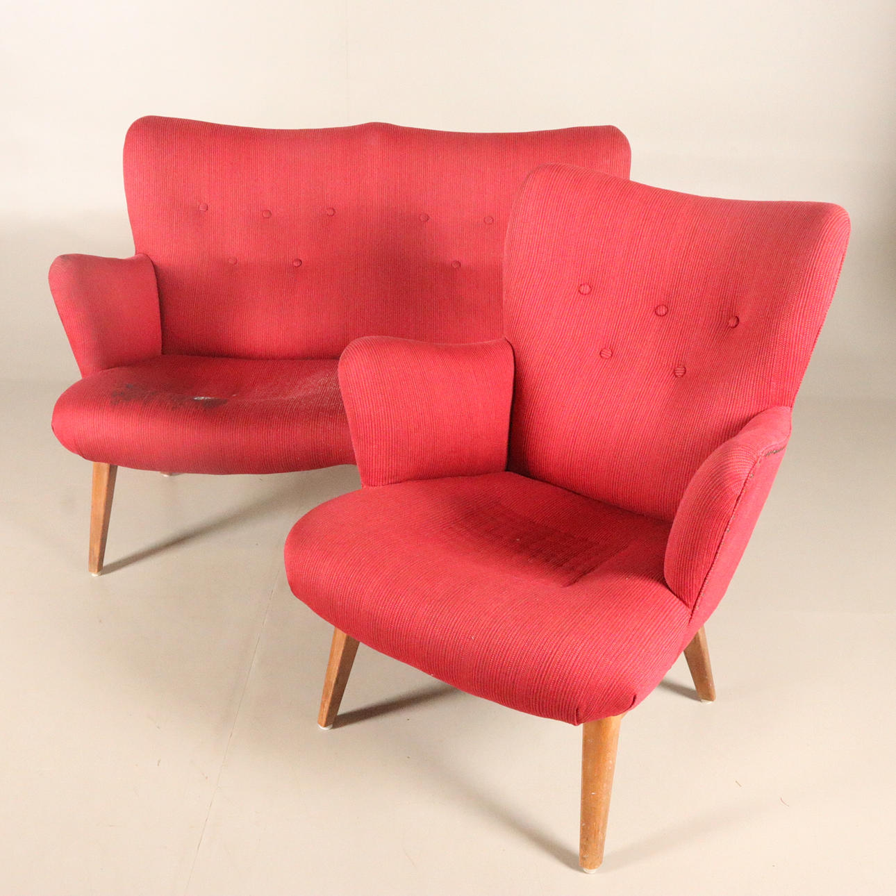 Sofa and Armchair, Swedish modern.