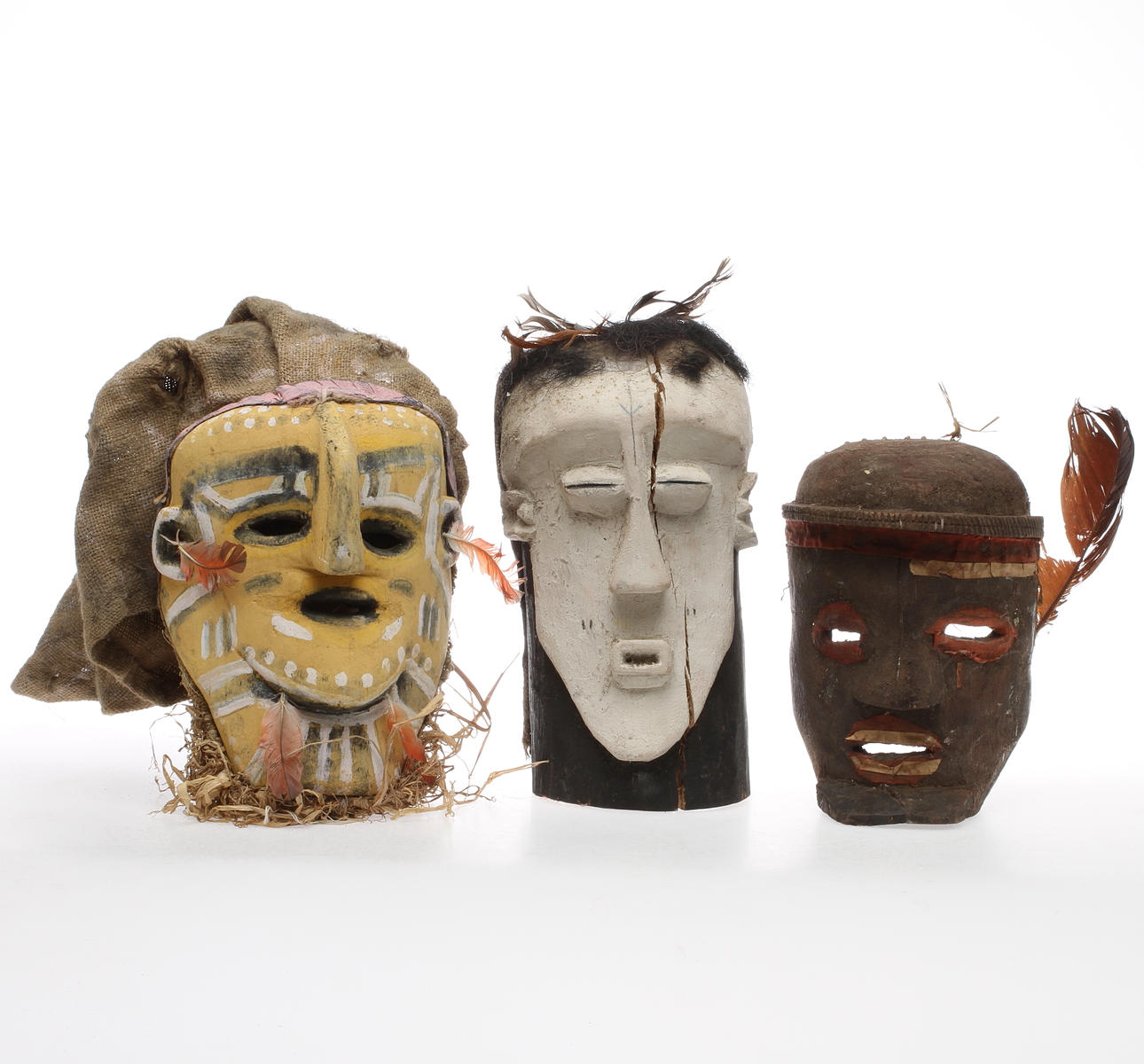 MASKER, 3 st, Afrika, 1900-tal.