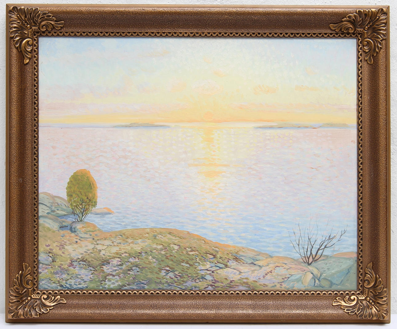 BIRGER BEH-BÖE. Olja på pannå. Kustbild, signerad.