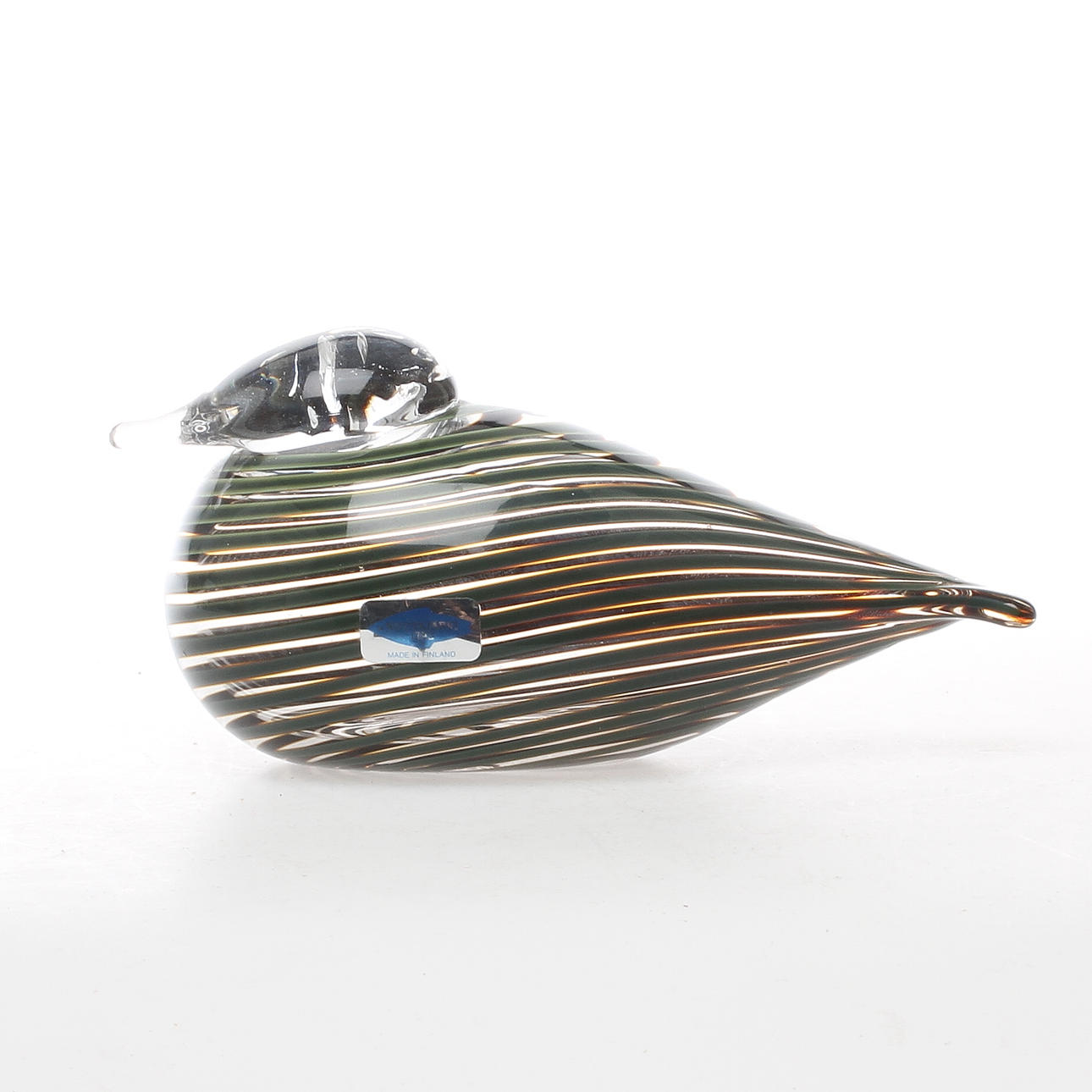 FIGURIN i form av fågel, glas, Oiva Toikka Nuutajärvi sign.