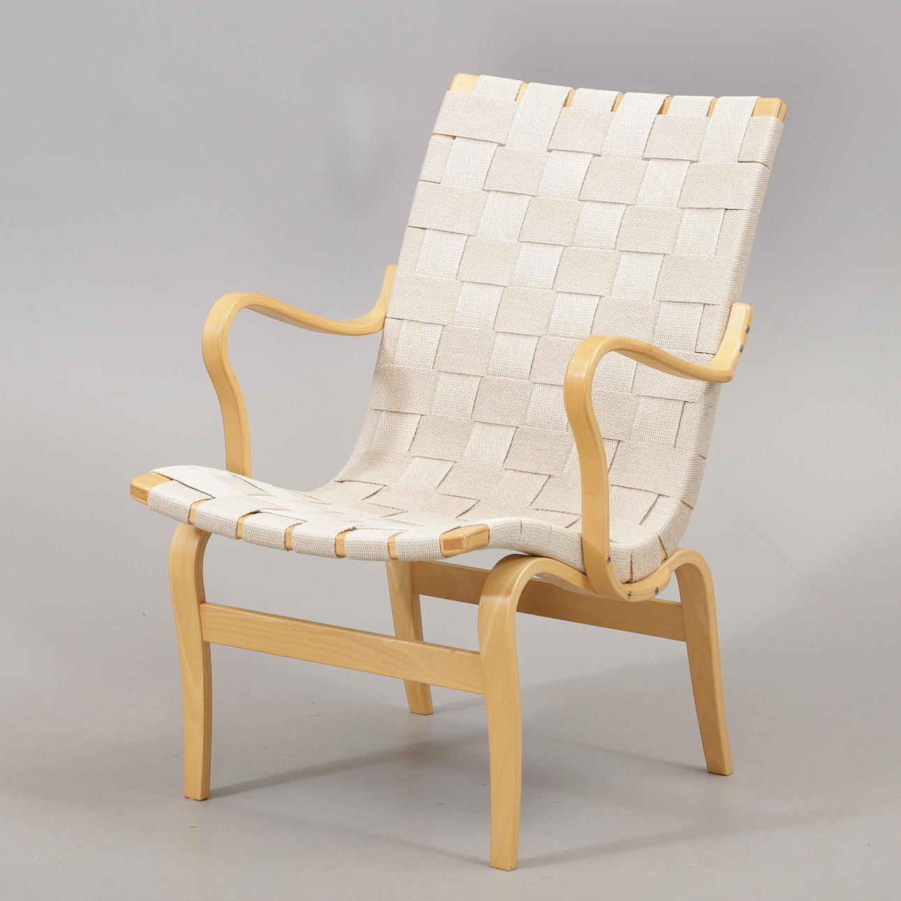 BRUNO MATHSSON. Fåtölj, bok, "Eva", Dux.