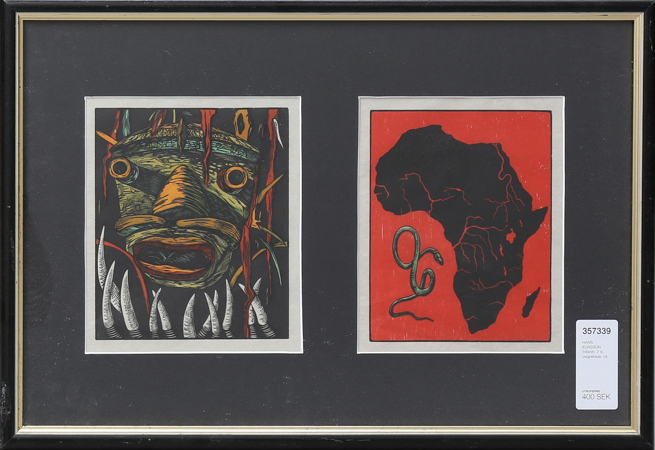 HANS ELIASSON. Träsnitt. 2 st, osignerade.