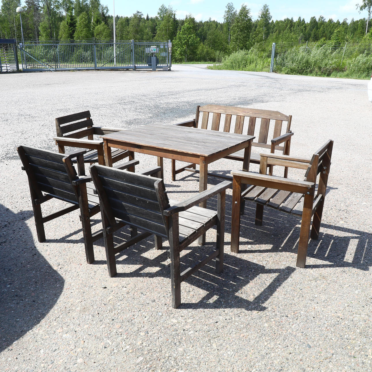 TRÄDGÅRDSGRUPP, 6 delar av trä.