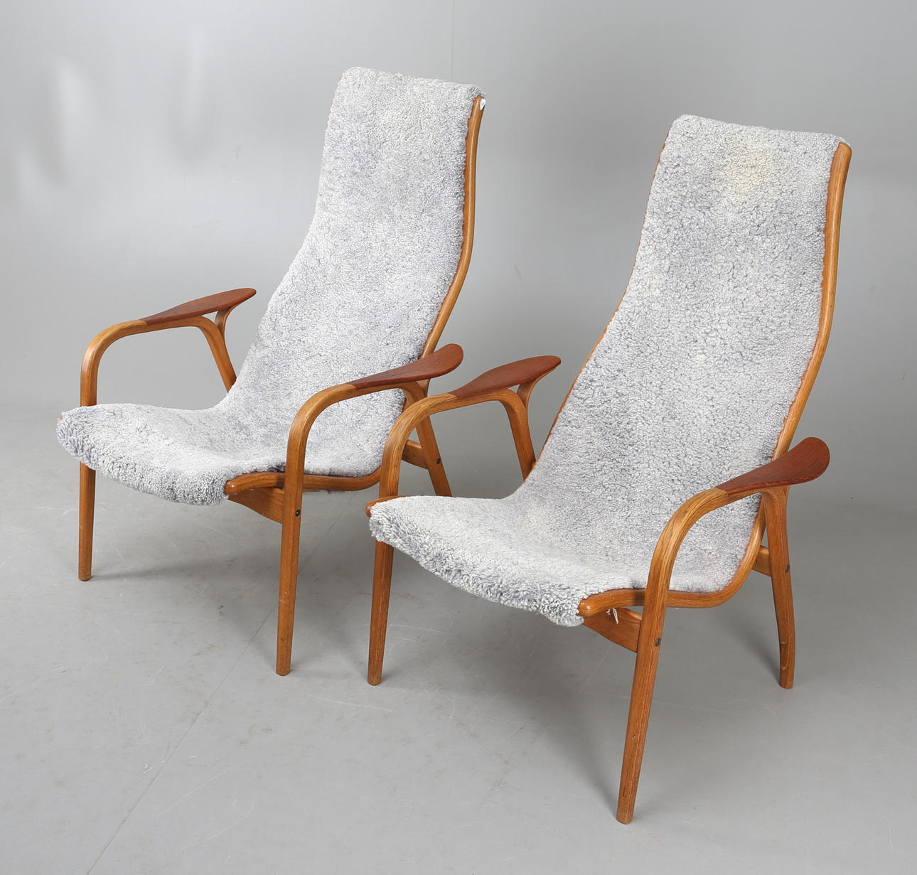 FÅTÖLJER, 1 par, teak, "Lamino", Yngve Ekström för SWEDESE.